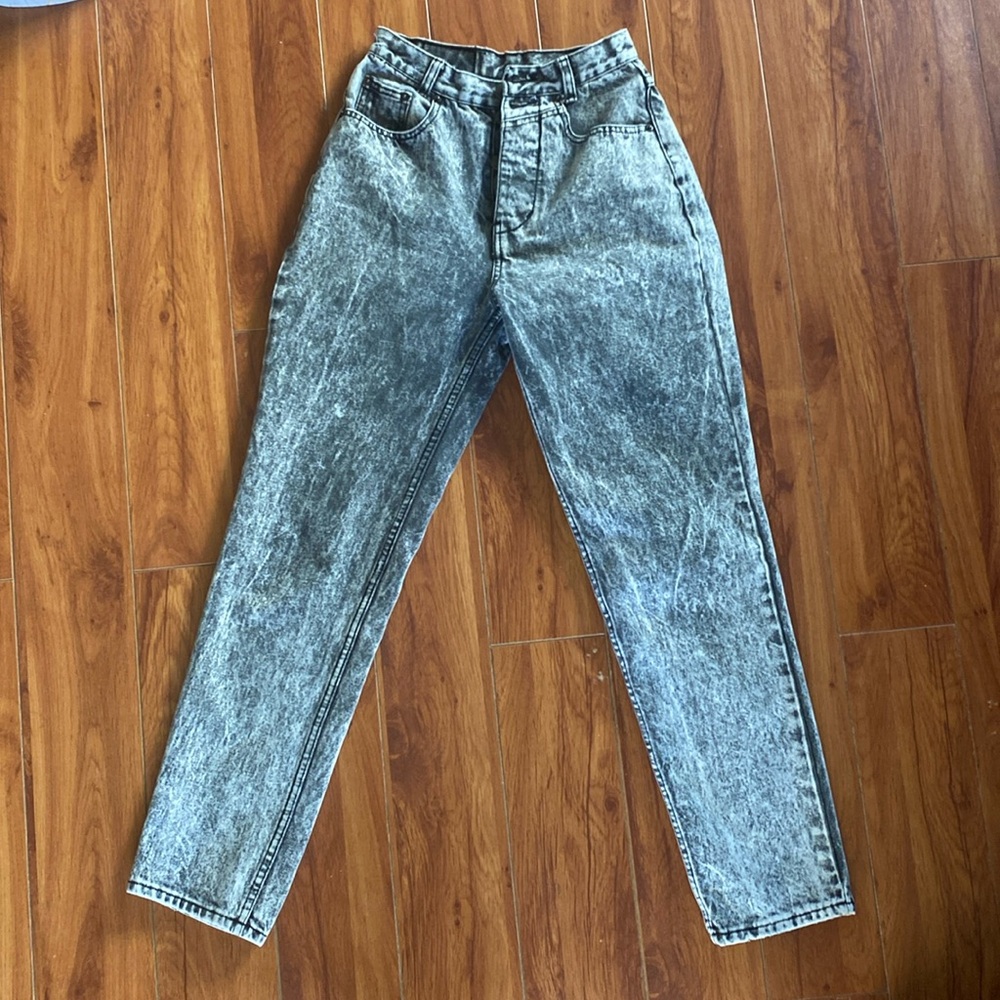 Vintage Acid Wash High Rise Denim Jeans